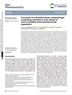 From burst to controlled release: using hydrogel crosslinking chemistry to tune release of micro-crystalline active pharmaceutical ingredients