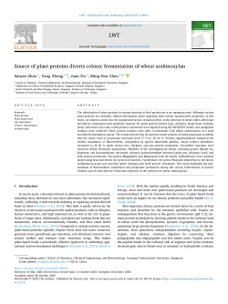 Source of plant proteins diverts colonic fermentation of wheat arabinoxylan