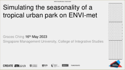 Simulating the seasonality of a tropical urban park on ENVI-met