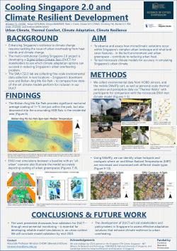 Cooling Singapore 2.0 and Climate Resilient Development