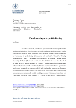 Parafrasering och språkinlärning