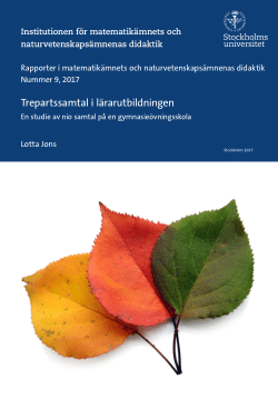 Trepartssamtal i lärarutbildningen