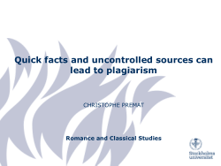 Quick facts and plagiarism in higher education