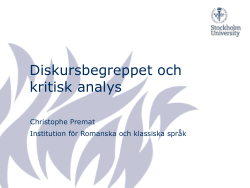 Diskursbegreppet och kritisk analys