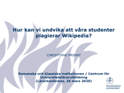 Hur kan vi undvika att våra studenter plagierar Wikipedia?