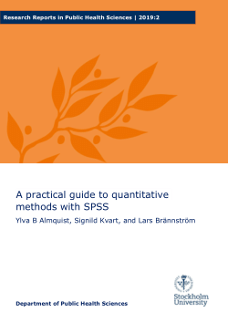 A practical guide to quantitative methods with SPSS