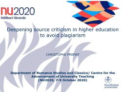 Deepening source criticism in higher education to avoid plagiarism