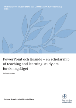 PowerPoint och lärande - en scholarship of teaching and learning-study om forskningsläget