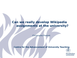 Can we really develop Wikipedia assignments at the university?
