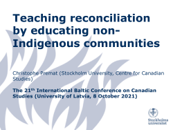 Teaching reconciliation by educating non-Indigenous communities
