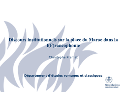 Discours institutionnels sur la place du Maroc dans la f(F)rancophonie