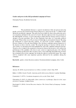 Gender and power in the 2022 presidential campaign in France