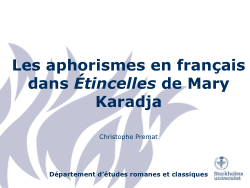 Les aphorismes en français dans Étincelles de Mary Karadja