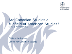 Are Canadian Studies a subfield of American Studies?