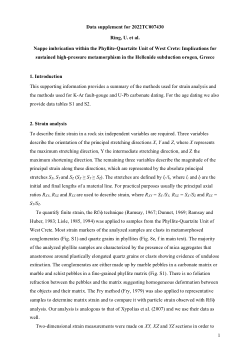 Data supplement to "Nappe imbrication within the Phyllite-Quartzite Unit of West Crete: Implications for sustained high-pressure metamorphism in the Hellenide subduction orogen, Greece"