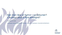 L'humour peut-il être enseigné?
