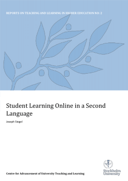 Student Learning Online in a Second Language