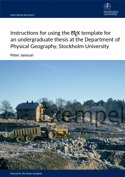 Undergraduate thesis LaTeX template, Department of Physical Geography.