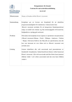 Skapa en läroplan utifrån Bloom’s taxonomi