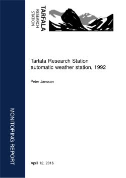 Tarfala meteorological data 1992
