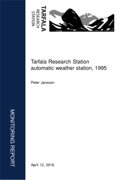 Tarfala meteorological data 1995