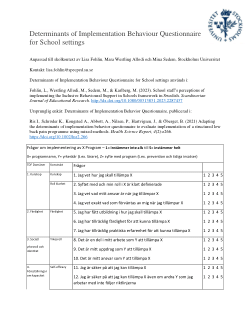 Determinants of Implementation Behaviour Questionnaire for School settings (DIBQ-S)