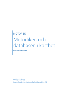 BIOTOP SE Short version of metadata (in Swedish)