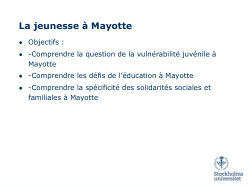 La jeunesse à Mayotte