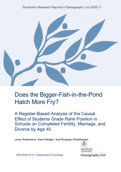 Does the Bigger-Fish-in-the-Pond Hatch More Fry? A Register-Based Analysis of the Causal Effect of Students Grade Rank Position in Schools on Completed Fertility, Marriage, and Divorce by Age 40