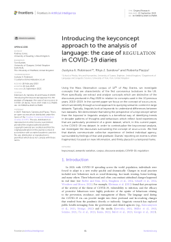 Introducing the keyconcept approach to the analysis of language: the case of regulation in COVID-19 diaries