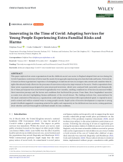 Innovating in the time of Covid: adapting services for young people experiencing extra-familial risks and harms’