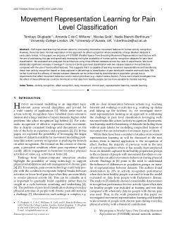 Movement representation learning for pain level classification