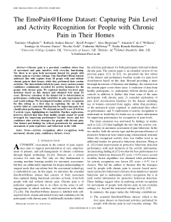 The EmoPain@Home dataset: capturing pain level and activity recognition for people with chronic pain in their homes