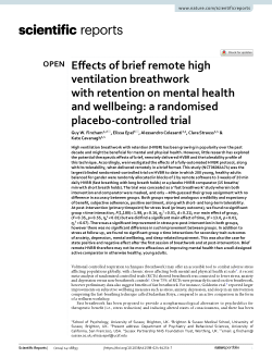 Effects of brief remote high ventilation breathwork with retention ...