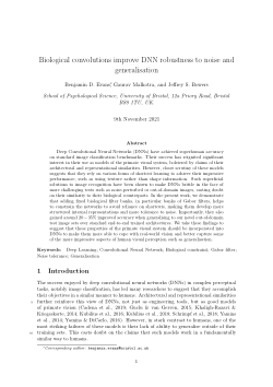 Biological convolutions improve DNN robustness to noise and generalisation