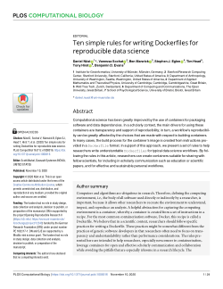 Ten simple rules for writing Dockerfiles for reproducible data science