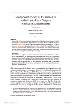 Sociophonetic Study of the Backed /r/ in the Puerto Rican Diaspora in Holyoke, Massachusetts