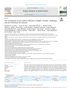 The acceleration of low-carbon transitions: insights, concepts, challenges, and new directions for research