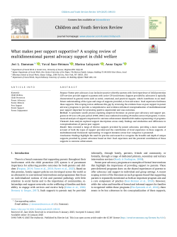 What makes peer support supportive? A scoping review of multidimensional parent advocacy support in child welfare