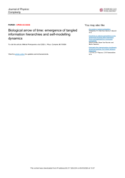 Biological arrow of time: emergence of tangled information hierarchies and self-modelling dynamics