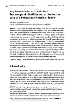 Transmigrant identities and attitudes: the case of a Pangasinan-American family