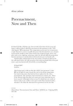Preenactment, now and then