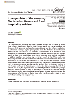 Iconographies of the everyday: mediated whiteness and food hospitality activism