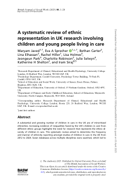 A systematic review of ethnic representation in UK research involving children and young people living in care