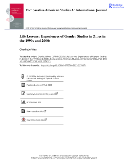 Life Lessons: Experiences of Gender Studies in Zines in the 1990s and 2000s