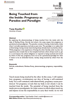 Being touched from the inside: pregnancy as paradox and paradigm