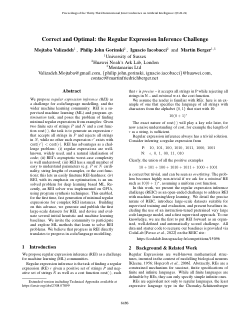 Correct and optimal: the regular expression inference challenge