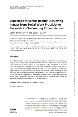 Expectations versus Reality: Achieving Impact from Social Work Practitioner Research in Challenging Circumstances