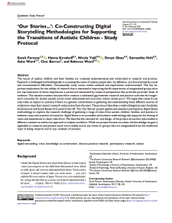 ‘Our Stories..’: Co-constructing digital storytelling methodologies for supporting the transitions of autistic children - study protocol