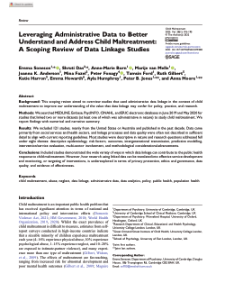 Leveraging administrative data to better understand and address child maltreatment: a scoping review of data linkage studies